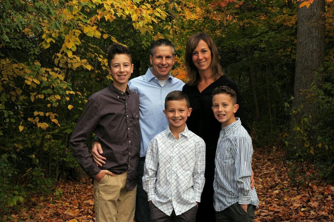The Van Dam family — Steve, his wife, and their three sons